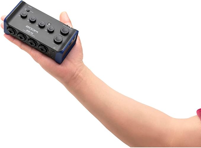 Zoom AMS-44 USB Audio Interface, 4 Inputs, 4 Outputs, Loopback, Direct Monitoring, Bus-Powered, for Recording and Streaming on PC, Mac, iOS, and Android