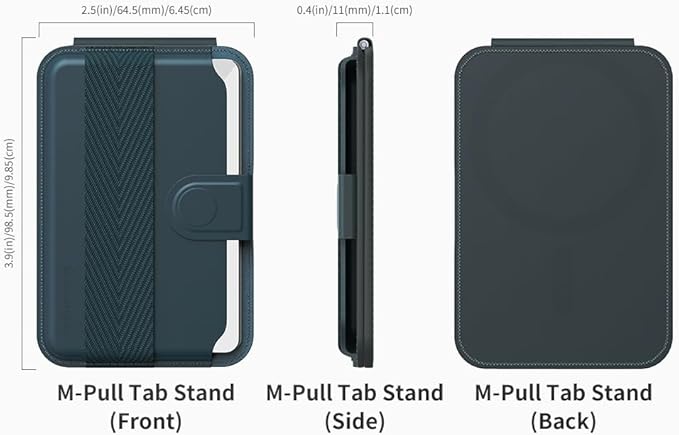 Sinjimoru Magnetic Wallet for iPhone, Phone Wallet with Adjustable Stand, Compatible with MagSafe, Marine Blue