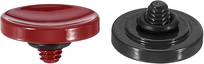 PATIKIL Camera Shutter Button, 2 Pack Soft Shutter Release Button Pure Copper Camera Button Concave, for Nikon for Fujifilm for Leica Dark Red/Black