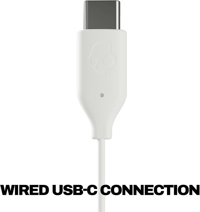 Skullcandy Jib USB-C Wired Earbuds with Noise Isolating Fit, in-Line Microphone Call and Track Control for iPhone Android, Ear Gel Sizes Included for Custom Fit - Bone