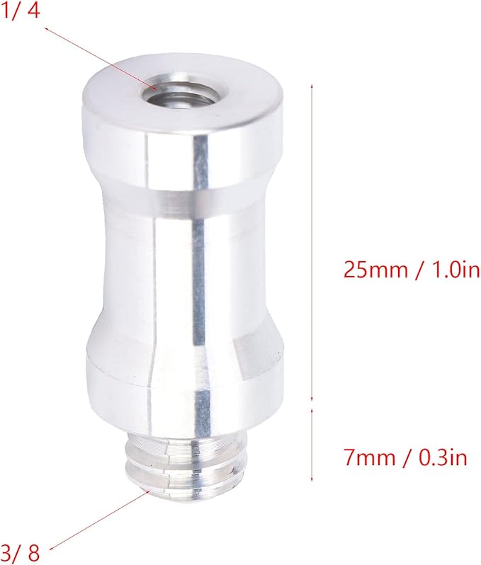 Tripod Mount Screw Adapter, 1/4 Inch Female to 3/8 Inch Male Threaded Ring Screw Converter for Light Stand, Camera, Tripods, Ball Heads, Monopod