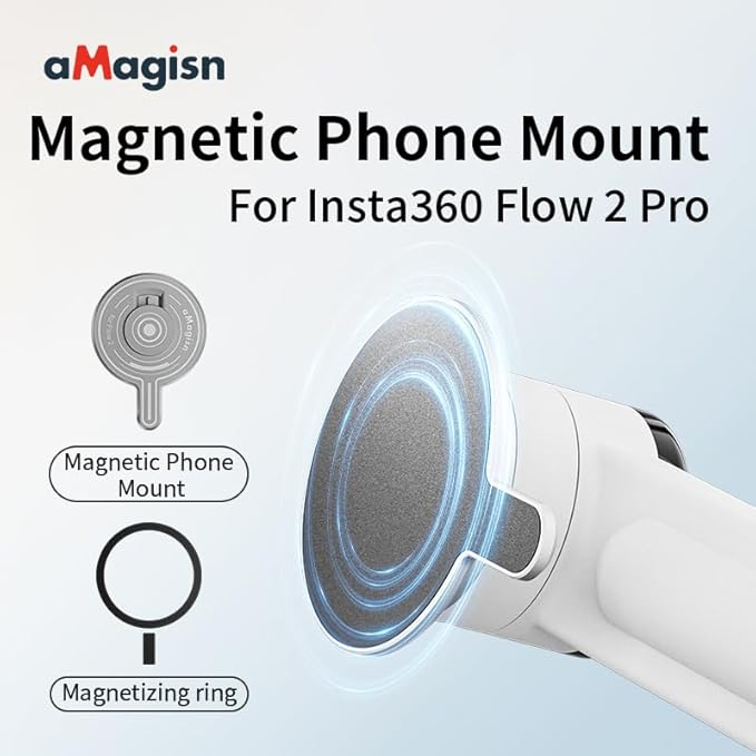 Magnetic Mount Adapter Accessories Compatible with Insta360 Flow 2 Pro Smartphone Gimbal Stabilizer (for Insta360 Flow 2 Pro)