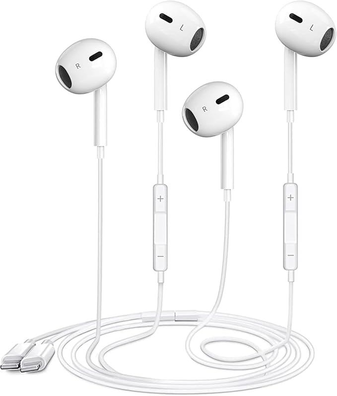 2 Packs Wired Earbuds Headphones for iPhone with Built-in Mic & Volume Control Plug & Play HiFi Stereo Nosie Reduction Earphone Compatible with iPhone 14/13/12/11/XR/XS/X/8/7/SE Support All iOS System