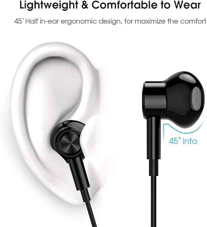USB C Headphones Wired Type C Earphones for Samsung/Galaxy S26 S25 S24 Plus S23 S22 S21 S20 Note 20 Ultra DAC Magnetic Corded Earbuds for iPhone 15 16 16e 17 Air for Apple/Android Ear Buds Black