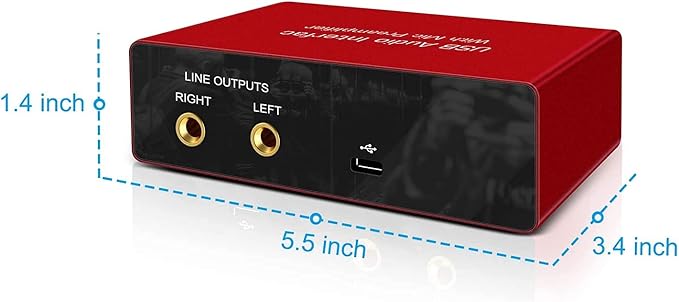 Audio Interface USB Audio Interface with Mic Preamplifier USB Audio Mixer Recorder with 48V Phantom Power, 24 Bit, Support Tablet, Computers and Other Equipment Recording （NO DAW Software included）