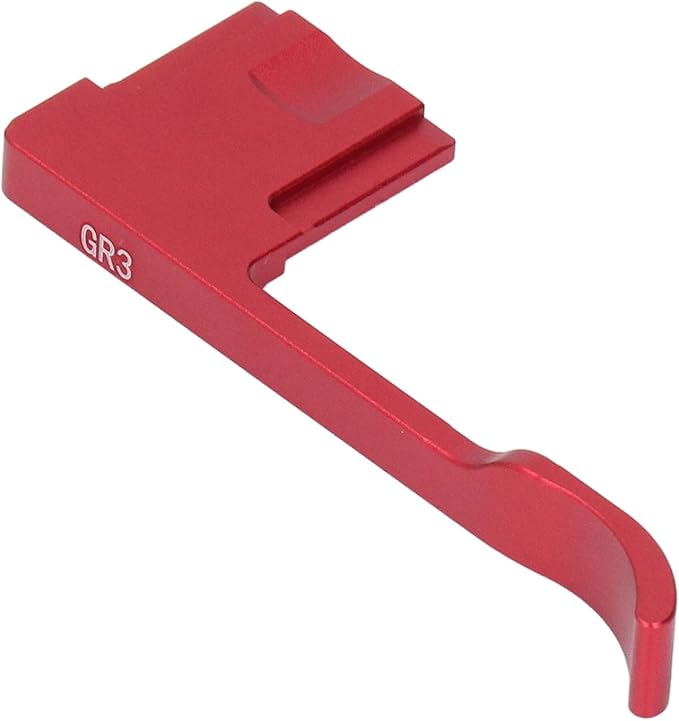 Bewinner Metal Hot Shoe Thumb Up Grip for GR III GR IIIX, Ergonomic Aluminum Alloy Hand Grip Camera Accessory (Red)