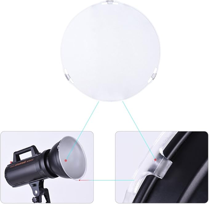 Andoer Photo Studio Portable 18.5cm Frosted-Surface Diffuser Plate for Bowens Mount 7" Standard Reflector Lamp Shade