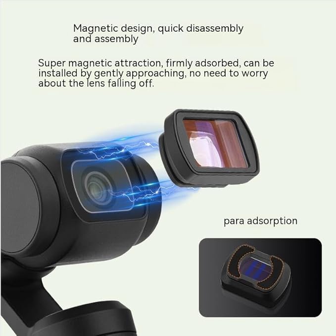 1.15 X Anamorphic Lens/Magnetic Movie Lens for DJI Pocket 3, Cinematic Flare Effect HD Double-Sided Multilayer Anti-Reflective Coating