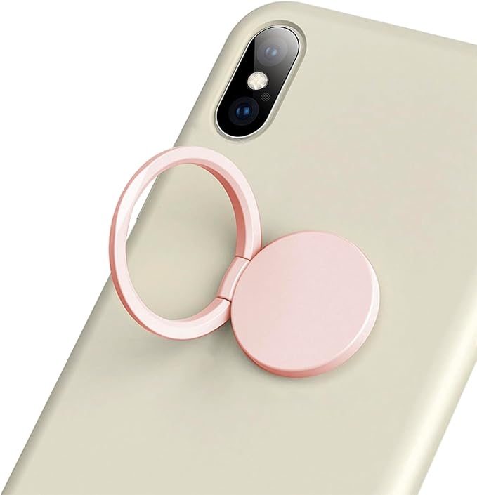TENOC Phone Grip Sticky 360° Rotation Universal Stand Finger Ring Holder Slim Kickstand for Cell Phone Case, Pink