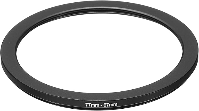 PATIKIL 77mm-67mm Metal Step Down Ring, Camera Lens Filter Adapter Ring Aluminum Filter Adapter Ring for Camera Lenses Hood, Black