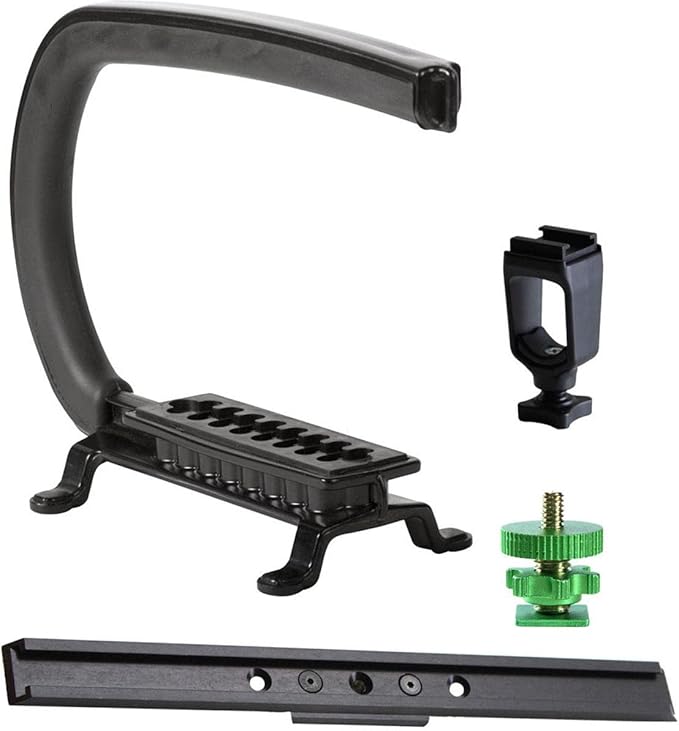 Cam Caddie Scorpion EX Video Camera Stabilizing Handle Kit with Included Smartphone and GoPro Compatible Mounts - Starter Bundle - Black