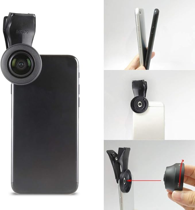 SIRUI Black Upgraded Version 170°FE Fisheye Macro Mobile Phone Camera Attachment Lens with Mobile Lens Clip Adapter