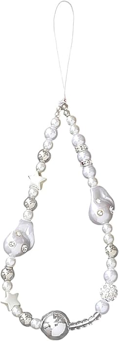 Beaded Phone Charm Lanyard Strap Girly Style Fixed Beads Pearl Lanyards