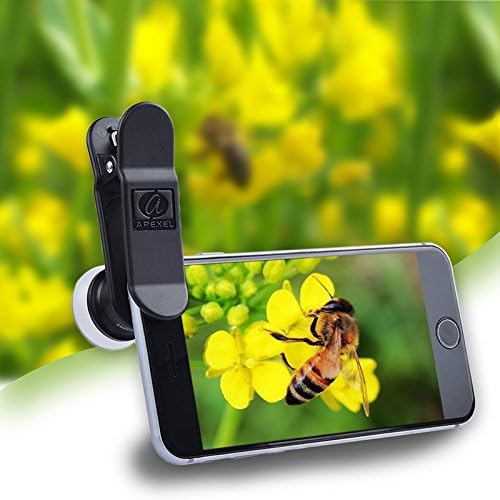 APEXEL 12X / 24X Macro Lens, Macro Lens for iPhone with Universal Clip, HD Phone Attachment for Phone Camera, iPhone Photograph Accessories Fits for All Cellphone and Pads Mini Microscope