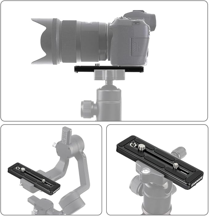 CAMVATE 120mm Universal Quick Release Plate with 1/4"-20 and 3/8"-16 Mounting Screw Compatible for Arca Swiss-25020