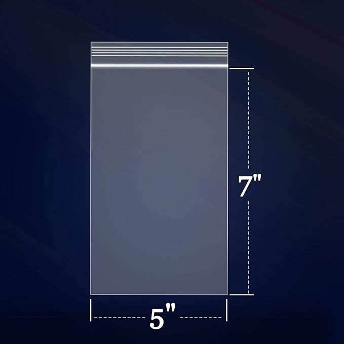 iMailer - 100 Count - 5" x 7" Small Zip Bags - Clear Reclosable Zip Plastic Poly Bags 2 Mil with Lock Seal Zipper for A2 A4 A6 Cards & Envelopes, Bakery, Cookies, Treats