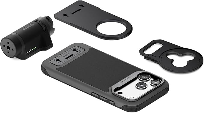 Tilta Khronos Lite Handheld Kit Compatible with iPhone 17 Pro Max– Black | Case with Kickstand | Bluetooth Control Handle | 58mm Filter Tray | Magnetic Backplate | Screen Protector