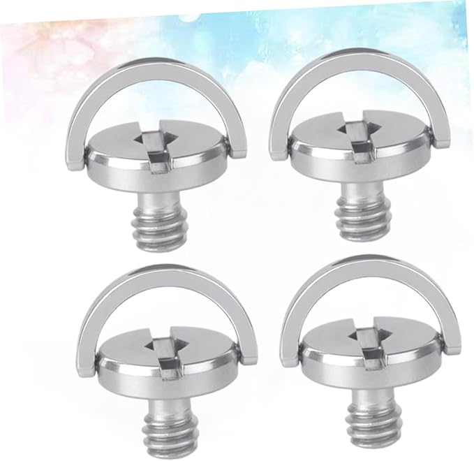 Gadpiparty 12pcs D-Ring Camera Screw Tripod Mounting Screws Camera Fixing Quick Release Plate for Equipment