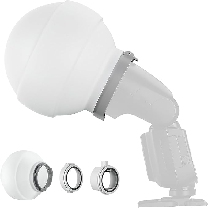 Godox ML-CD15 Collapsible Flash Diffusion Dome Diffuser with 3 adapters Compatible with Most Flashesfor Godox TT520 TT600 V1/V1 Pro AD100Pro for Wedding Portrait Studio Indoor Outdoor Photography