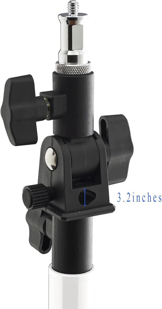 Alluneitter U-Shape Camera Flash 180°Swivel Mount Bracket with Standard 1/4 to 3/8 inch Flat Head Metal Screw Spigot Stud Compatible for Umbrella Softbox Reflector Holder Stand for Video Studio Light