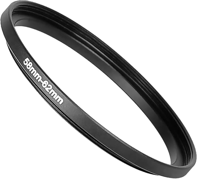 Step Up Rings for Filters 58mm to 62mm Stepping Camera Lens Filter Metal Step Up Lens Filter Adapter Ring for All Brands UV, ND, CPL