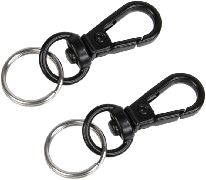 Foto&Tech Small Quick Release Adapter Clip for Camera with Round Lugs for Camera Strap, 33lb Breaking Force (1 Set, Black)