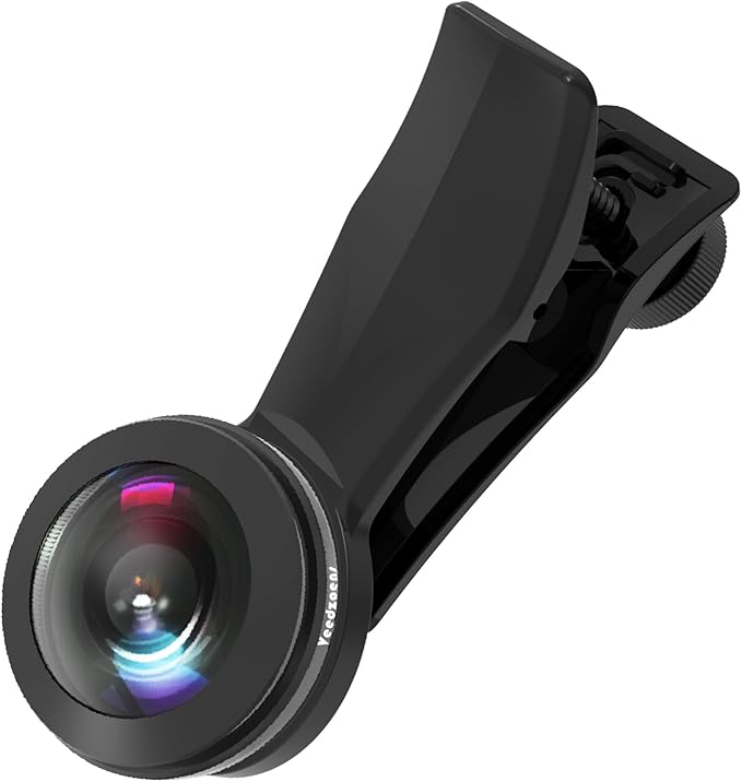 200°Fisheye Lens with 17mm Thread Universal Phone Lens Clip for iPhone and Android Smartphones, Suitable for VR Live Streaming & Architectural Photography