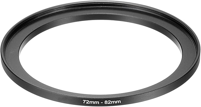 PATIKIL Step-Up Ring Adapter 72mm to 82mm, Filter Step-up Rings Camera Lens Filters Metal Ring Digital for ND IR DSLR Lenses, Black