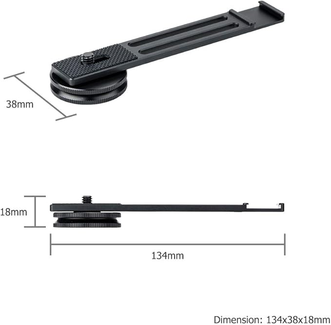 JJC Metal Cold Shoe Mount Bracket Extension Bar for Sony RX100 VII A6400 A6100 A6600 Canon G7X Mark III EOS M6 Mark II GoPro Hero DJI OSMO Action Camera & Cell Phone to Add Mic, Arca Swiss Type Plate