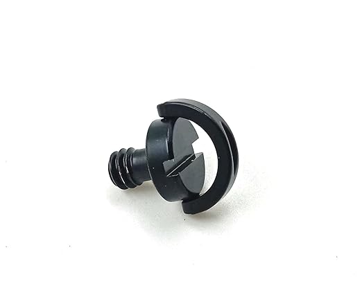 304 Stainless Steel D Shaft D-Ring 1/4" Mounting Screw 0.39"/10mm Shaft for Camera Tripod Monopod or Quick Release (QR) Plate -5 Pack(Black)