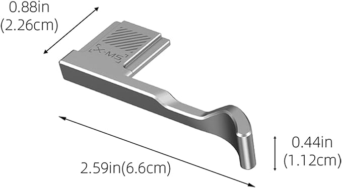 XM5 Metal Thumb Grip for Fujifilm XM5 Camera, Thumb Up Rest Anti-Slip Grip with Hot Shoe Shutter Button Cover Protector for Fuji FUJIFILM X-M5 Camera, with Anti-Scratch Silicone Pad (Silvery)