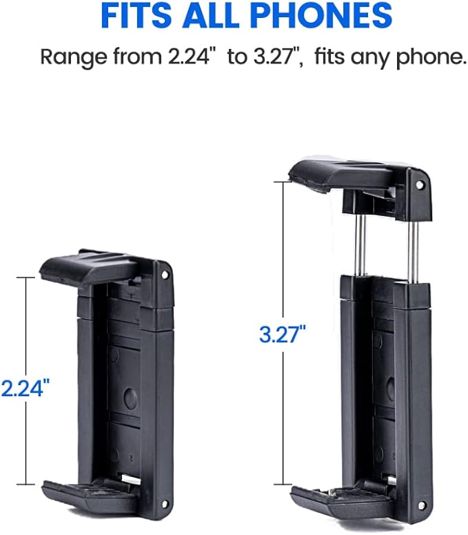 Fotopro Phone Tripod Mount with 1/4 inch Screw Universal Cell Phone Mount Adapter for Monopod Selfie Stick Desktop Tripod Video Vlogging Photograph