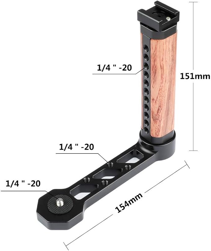 CAMVATE Wooden Handle Grip L-Shape with Shoe Mount for RoninS/Zhiyun Crane Series Handheld Gimbal - 1941