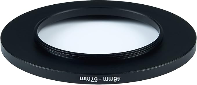 46mm to 67mm Step-Up Ring Filter Adapter,for All Brands UV ND CPL, Metal Ring Step-Up Rings Adapter Filter (46mm-67mm)