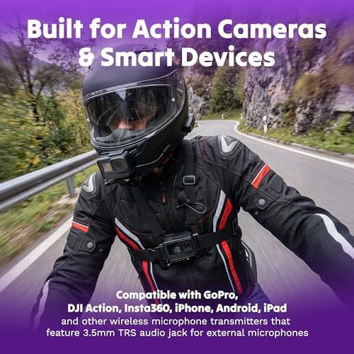 Purple Panda Wired Lavalier Microphone Omnidirectional – Attachable Lapel Mic Compatible with GoPro, DJI, Insta360, Tablet, iPad, DSLR, Camera, Ideal for Social Media Content Creators