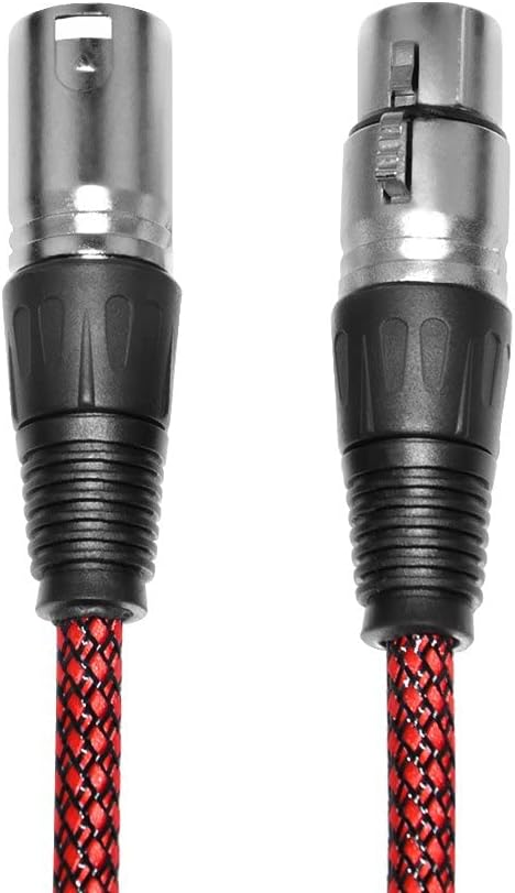 XLR Cable 200ft Male to Female, Microphone Cable 3 Pin Nylon Braided Balanced XLR Cable Mic DMX Cable Patch Cords with Oxygen-Free Copper Conductors