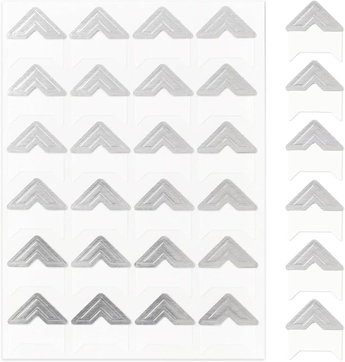 240Pcs Silver Picture Corners Self Adhesive Photo Corners Paper Acid Free Pictures Photos Albums Mounting Frames Stickers for Scrapbooking Memory Books Diary Journals DIY Crafts Supplies
