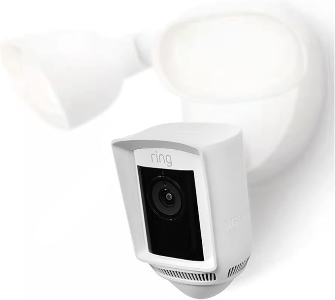 Silicone Skin Case Compatible with Ring Floodlight Cam Wired Pro - Sun Glare, UV & Weather Protection Skins Cover (White, 1 Pack)