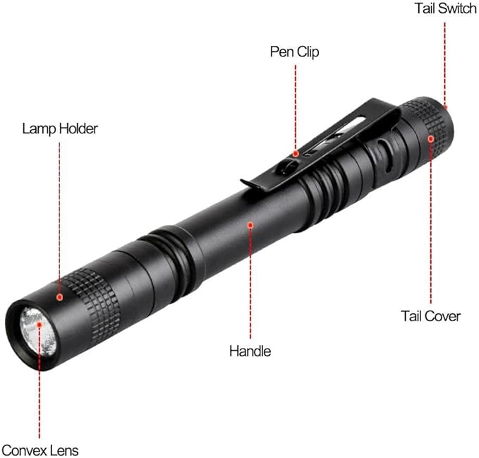 Pen Flashlight,2PCS Led Pen Light Flashlights with Clip,Mini Pocket Flashlight Small Penlight Inspection Flashlight