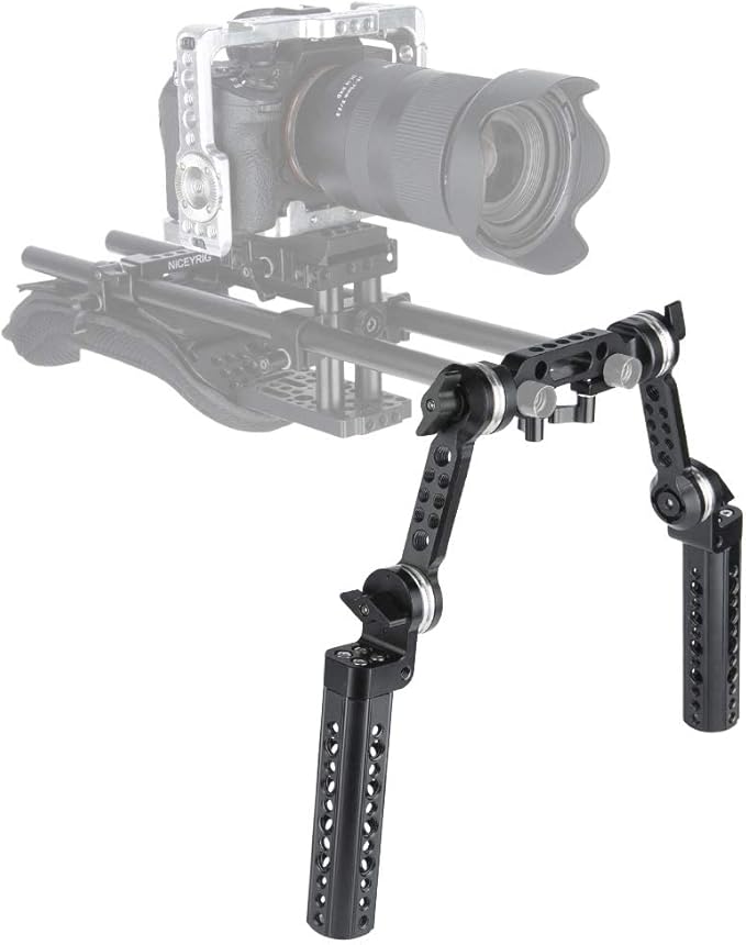 NICEYRIG Rosette Handle Kit with Extension Arm M6 Threaded Applicable for 15mm DSLR Shoulder Pad Rig System - 271