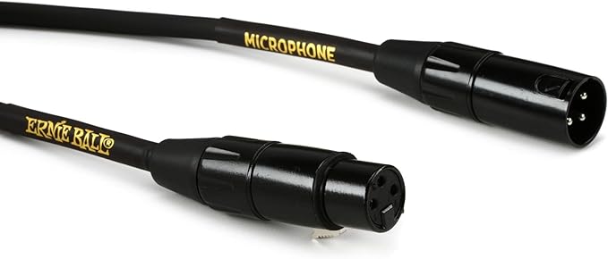 Ernie Ball XLR Microphone Cable, 25ft, Black (P06073)