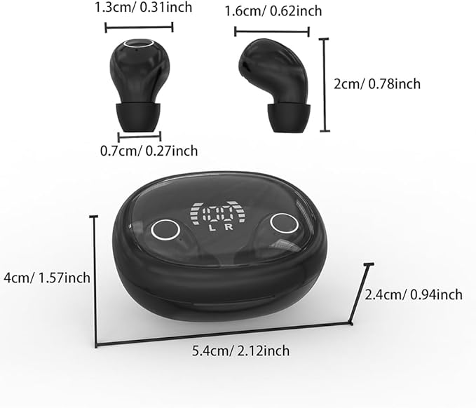 Small Invisible Sleep Earbuds Smallest Wireless Bluetooth Low Profile Micro Tiny Discreet Mini Headset，with Mic，for Small Ear Canals Invisible Ear Buds，Discreet Headphones Spy Earpiece