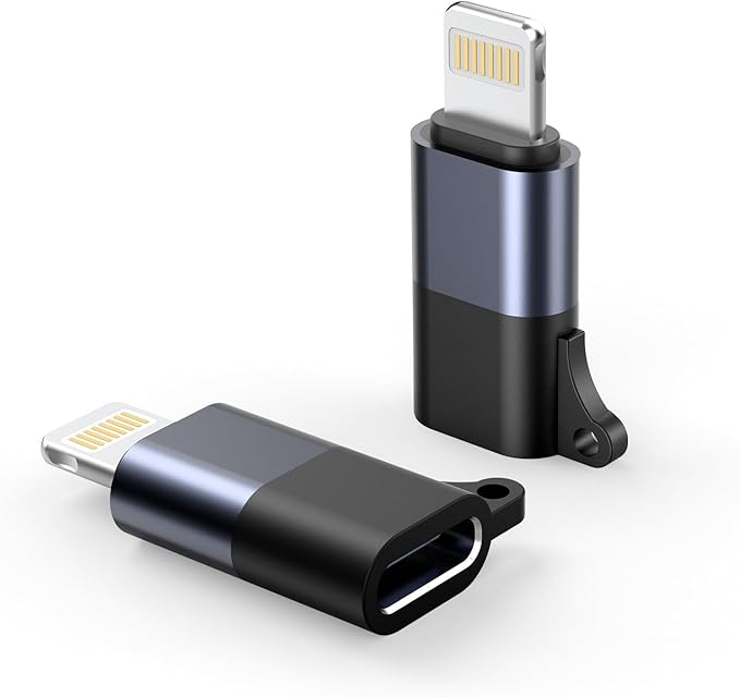 NEEWER USB C to iOS OTG Adapter 2 Pack Set, USB Type C (Female) to iOS (Male) Compatible with iPhone 14 13 12 11 X iPad Type C Wireless Microphone, LM4