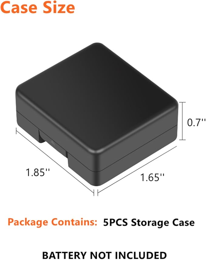 Besvalo Pack of 5 Protective Storage Case Compatible with Battery of Gopro Hero 5/6/7/8/9/10/11/12/13 Black Cameras, Multifunctional Battery Case Organizer Boxes with Memory Card Slot