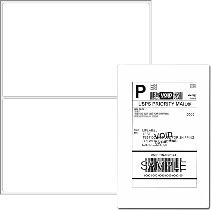 Half Sheet Laser & Inkjet - Rounded Corner Shipping Address Labels - 5-1/2" X 8-1/2" (6000 Labels)