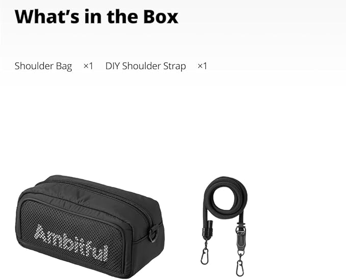 AMBITFUL Neo One N1 Action Camera Bag, Waterproof Crossbody Shoulder Pouch Compatible with DJI Osmo Pocket 3, Xtra Muse, Insta360 Ace Pro 2, GoPro 13, DIY Strap Design, Black