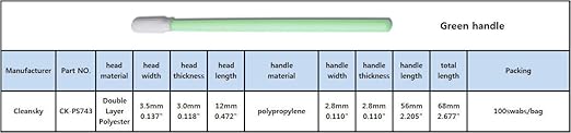 100pcs 2.677" Cleanroom Polyester Tip Cleaning Swabs for Camera Sensor, Optic Lens, Headphone Jack, Precision Instrument, Electronics CK-PS743 (100)
