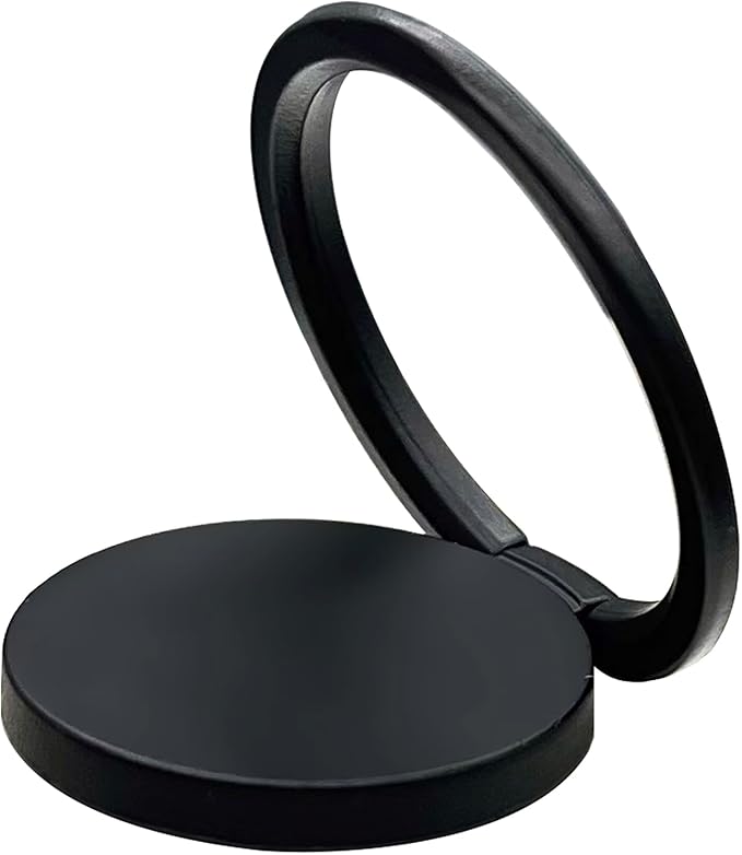 TENOC Phone Grip Sticky 360° Rotation Universal Stand Finger Ring Holder Slim Kickstand for Cell Phone Case, Black