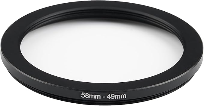 58mm to 49mm Step-Down Ring Filter Adapter,for All Brands UV ND CPL, Metal Ring Step-Down Rings Adapter Filter (58mm-49mm)