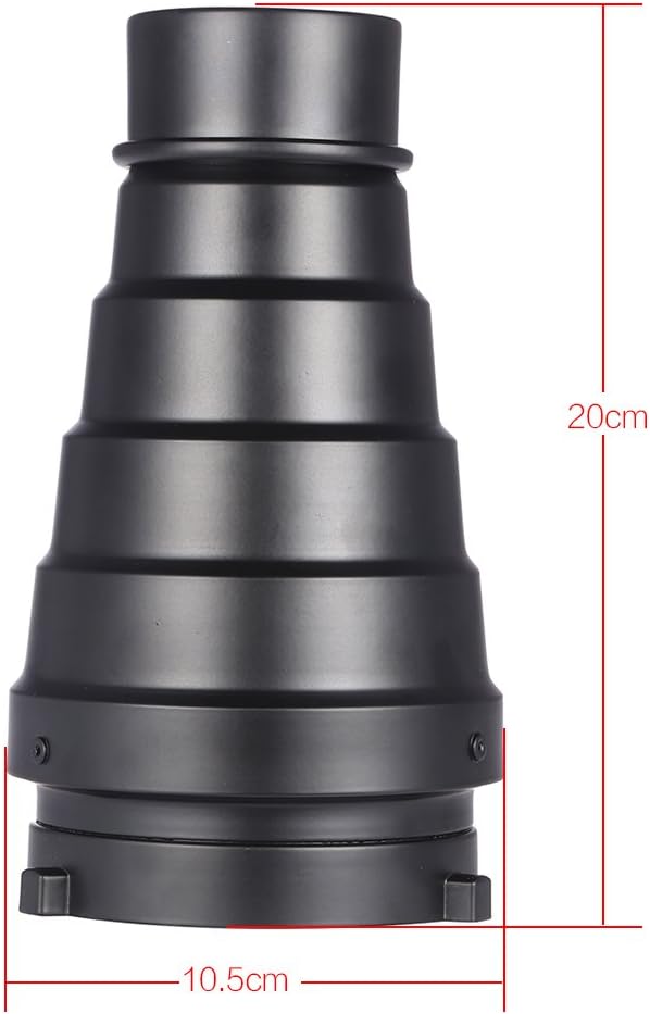 Metal Conical Studio Snoot Kit with Honeycomb Grid and 5pcs Color Filters for Bowens Mount Studio Strobe Monolight Photography Flash